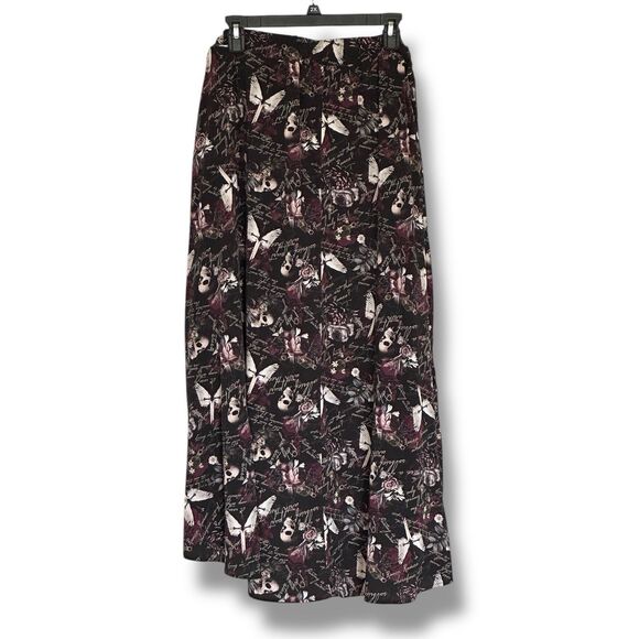 Thorn & Fable High Low Skirt Skull Print Whimsy Goth 1X Romeo Juliet Quotes - Picture 2 of 8